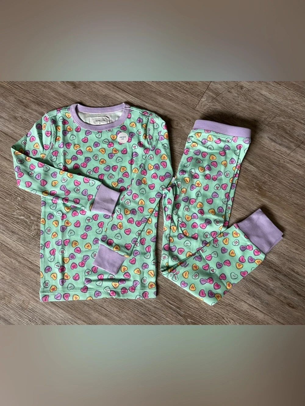 Crewcuts Girl's Bows Cats & Heart Allover Print Pajama Set 100% Cotton 2 Sets